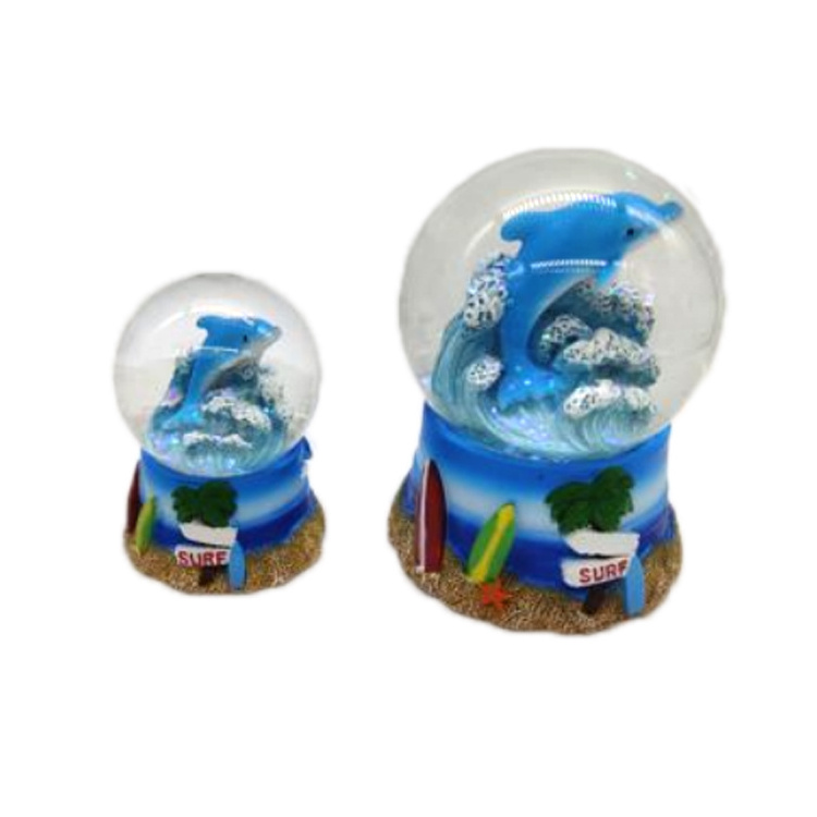 Tourist souvenir beach water globe  flamingo snow globe glitter resin water ball