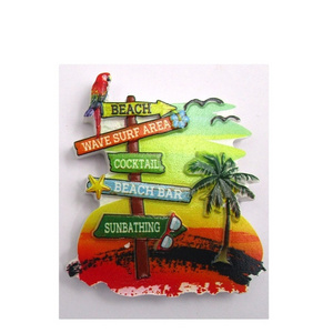 Machine print fridge magnet resin new york florida beach fridge magnet