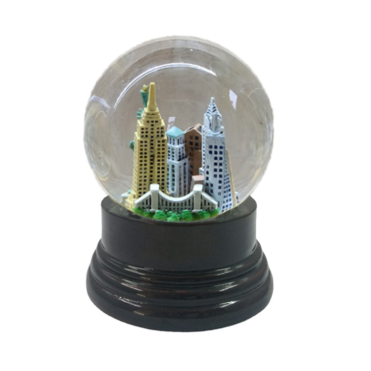 Customized resin building water ball dubai souvenir luxury snow globe