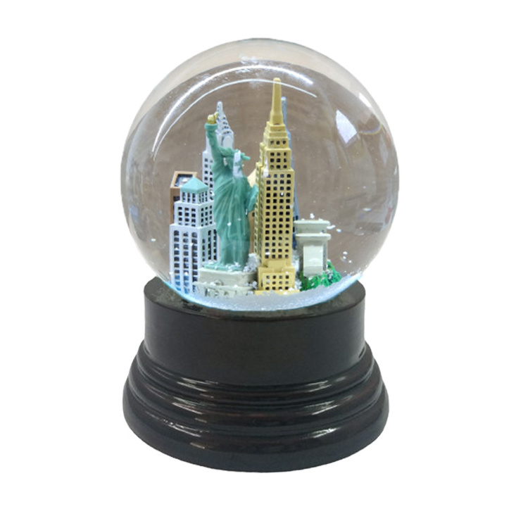 Customized resin building water ball dubai souvenir luxury snow globe