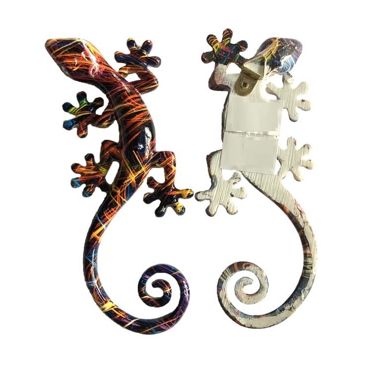 Modern art 3d decorative gecko statue  resin lizard wall decor hanging