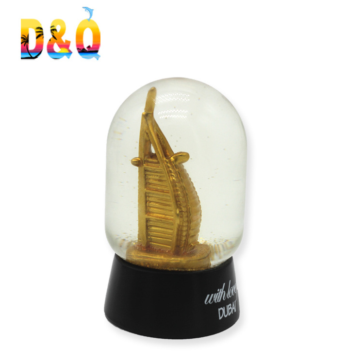 Dubai resin 3d building snow globe Burj Al Arab Burj Khalifa snow globe Dubai souvenir snow globe