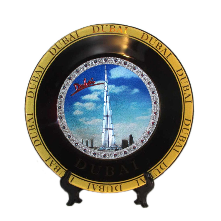 Dubai souvenir set custom Dubai keychain snow globe ashtray figurine fridge magnet ceramic plate