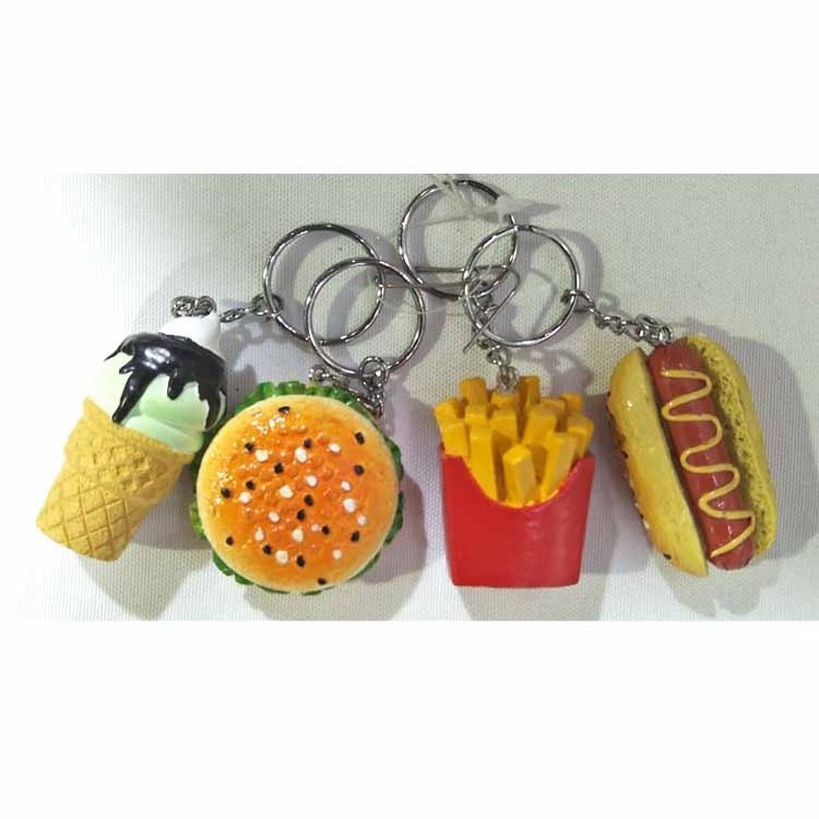 Simulated Food Gift Keychain Resin  Burger Sandwich Donuts Keychain