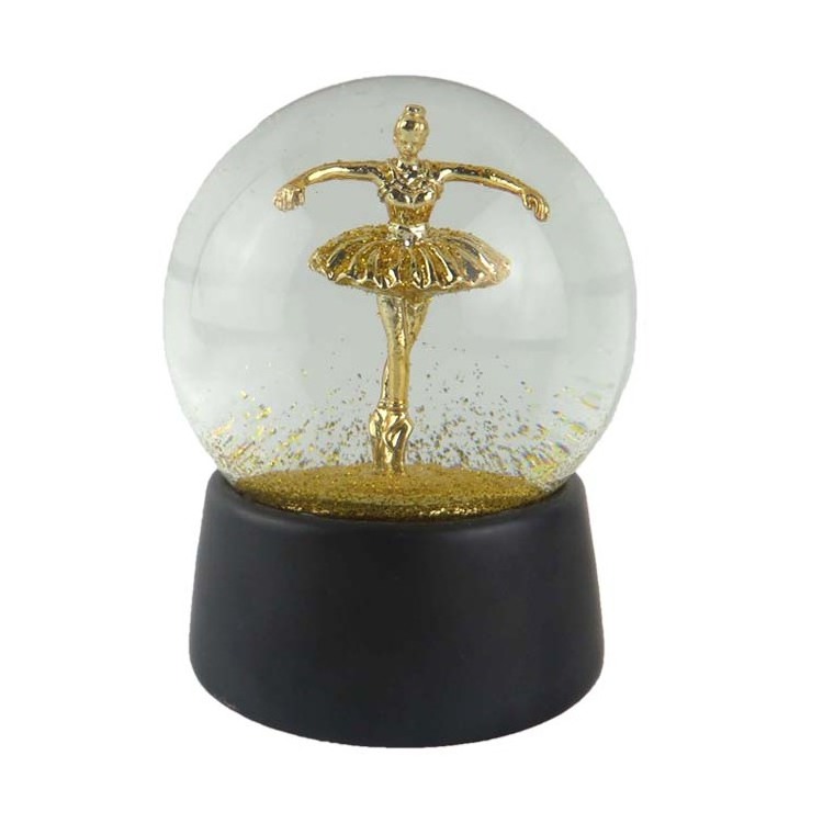 Wholesale birthday gift snow ball resin dancing girl ballet ballerina snow globes