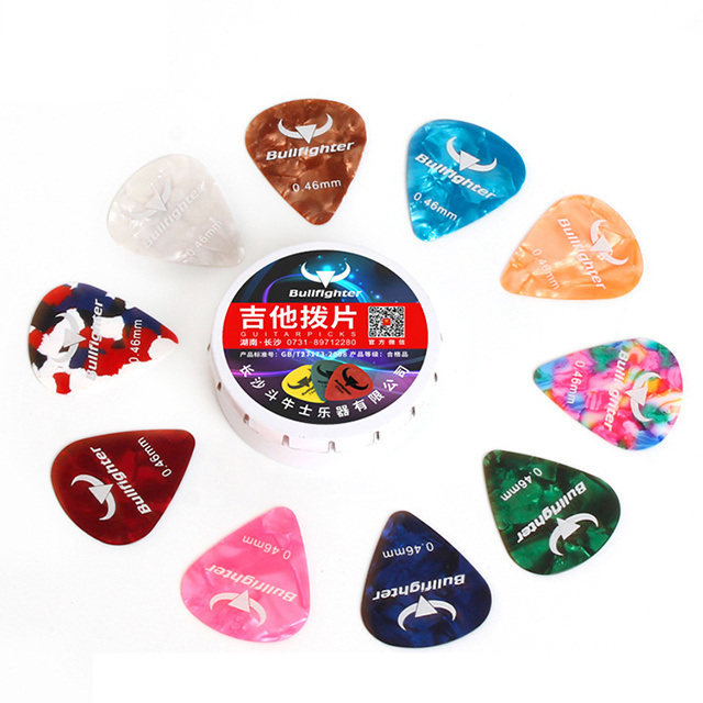 Bullfighter 100A Acoustic Electric Celluloid Plectrum Various Colors 6 thickness 0.46/0.73/0.81/1mm Guitar Picks