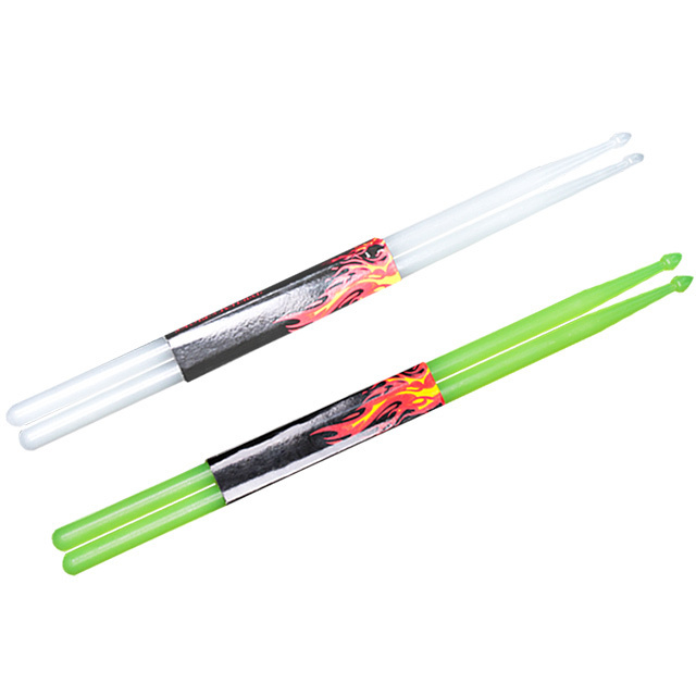 Wholesale Price glow in the dark Nylon luminous Drum accessories light shine Light Noctilucence Drum Sticks for Show