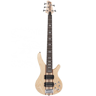 Manufacturer supply High Grade Neck-thru-Body bass Solid Elm Active pickups Natural color 6 strings Electric Bass Guitar