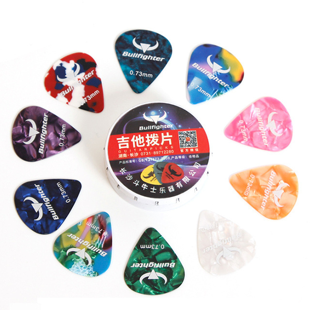 Bullfighter 100A Acoustic Electric Celluloid Plectrum Various Colors 6 thickness 0.46/0.73/0.81/1mm Guitar Picks