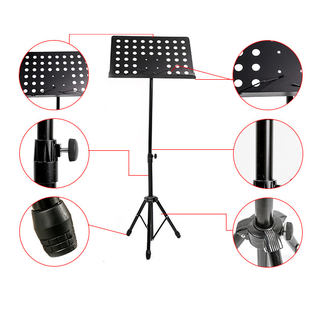 GLM Professional Collapsible Music Stand with bag for Sheet Music Metal