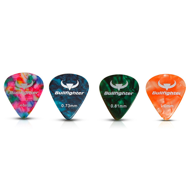 Bullfighter 100A Acoustic Electric Celluloid Plectrum Various Colors 6 thickness 0.46/0.73/0.81/1mm Guitar Picks