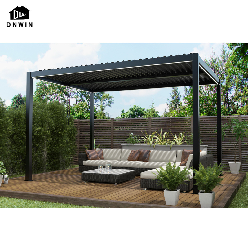 Electric waterproof roof swimming pool pavilion terrace freestanding outdoor aluminium gazebo