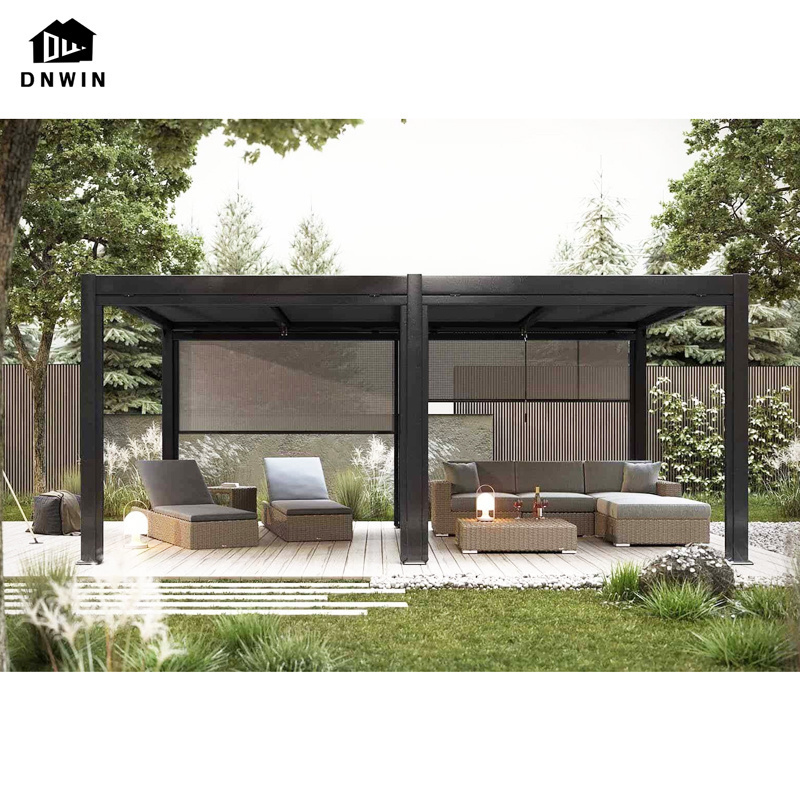 Electric waterproof roof swimming pool pavilion terrace freestanding outdoor aluminium gazebo