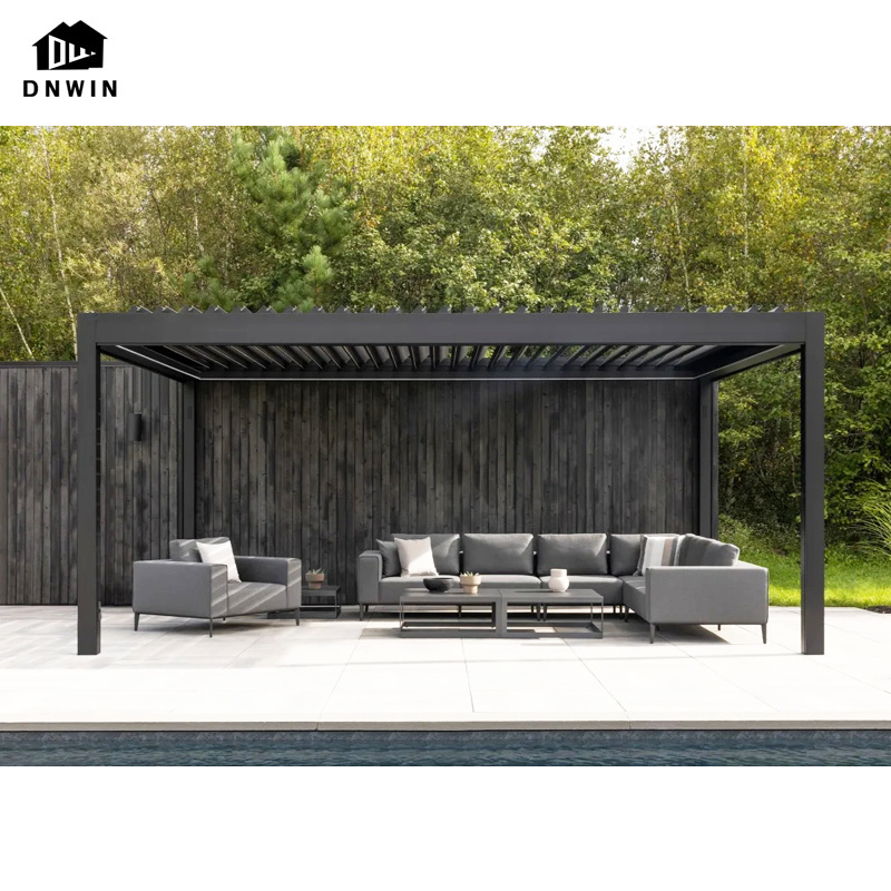 Electric waterproof roof swimming pool pavilion terrace freestanding outdoor aluminium gazebo