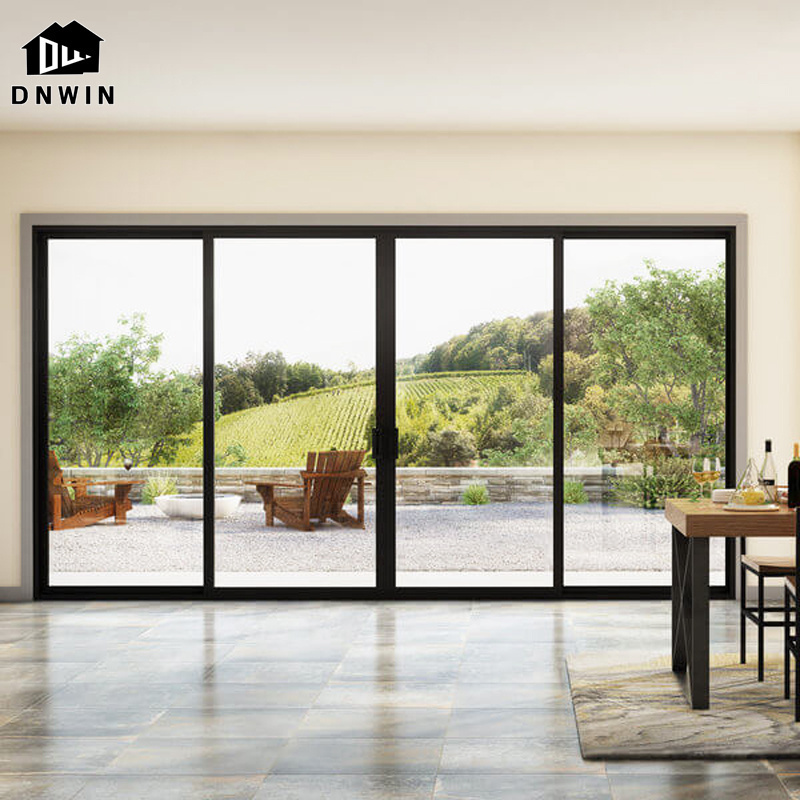 Latest luxury patio door modern design windproof exterior soundproof aluminium sliding glass door for villa