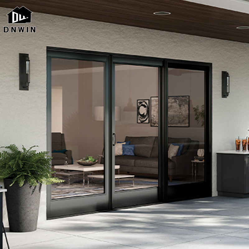 Custom villa external aluminium security french sliding glass door