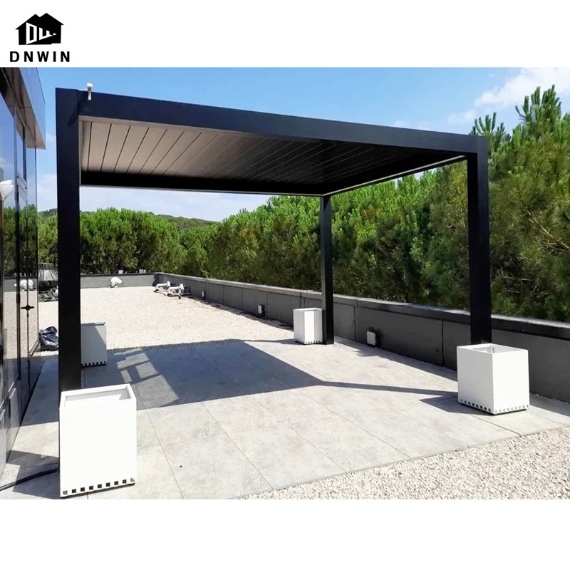 Motoriazed design bioclimatic modern adjustable louvered aluminium pergola gazebos