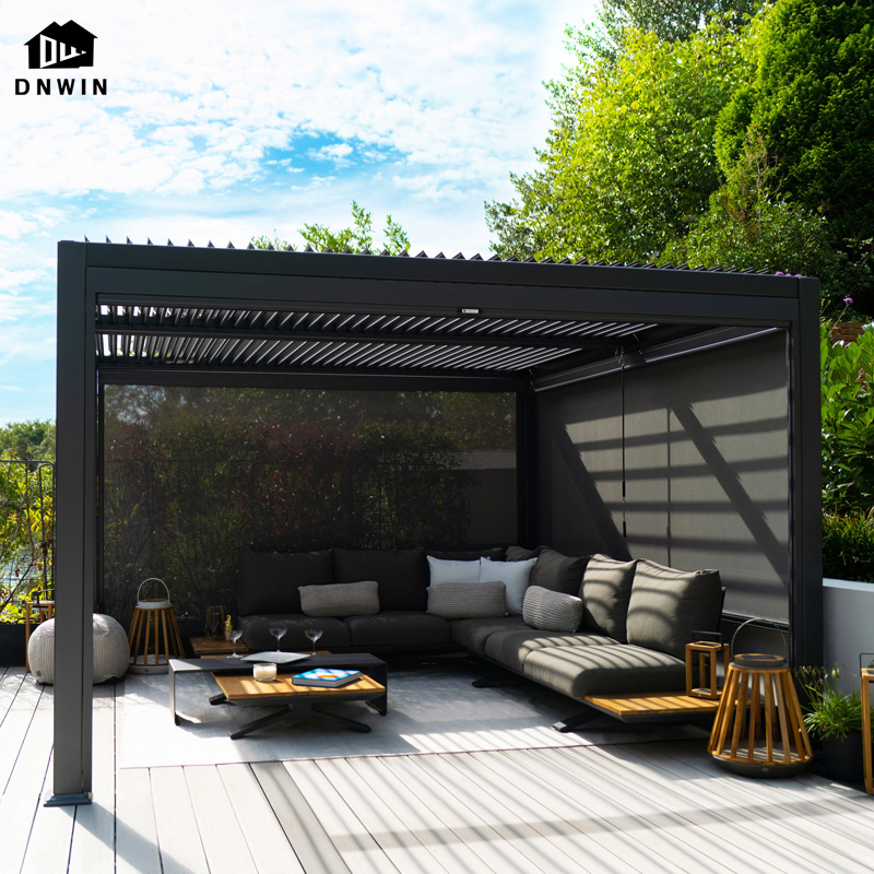 Motoriazed design bioclimatic modern adjustable louvered aluminium pergola gazebos