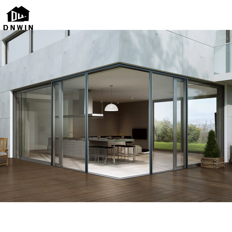 Custom villa external aluminium security french sliding glass door