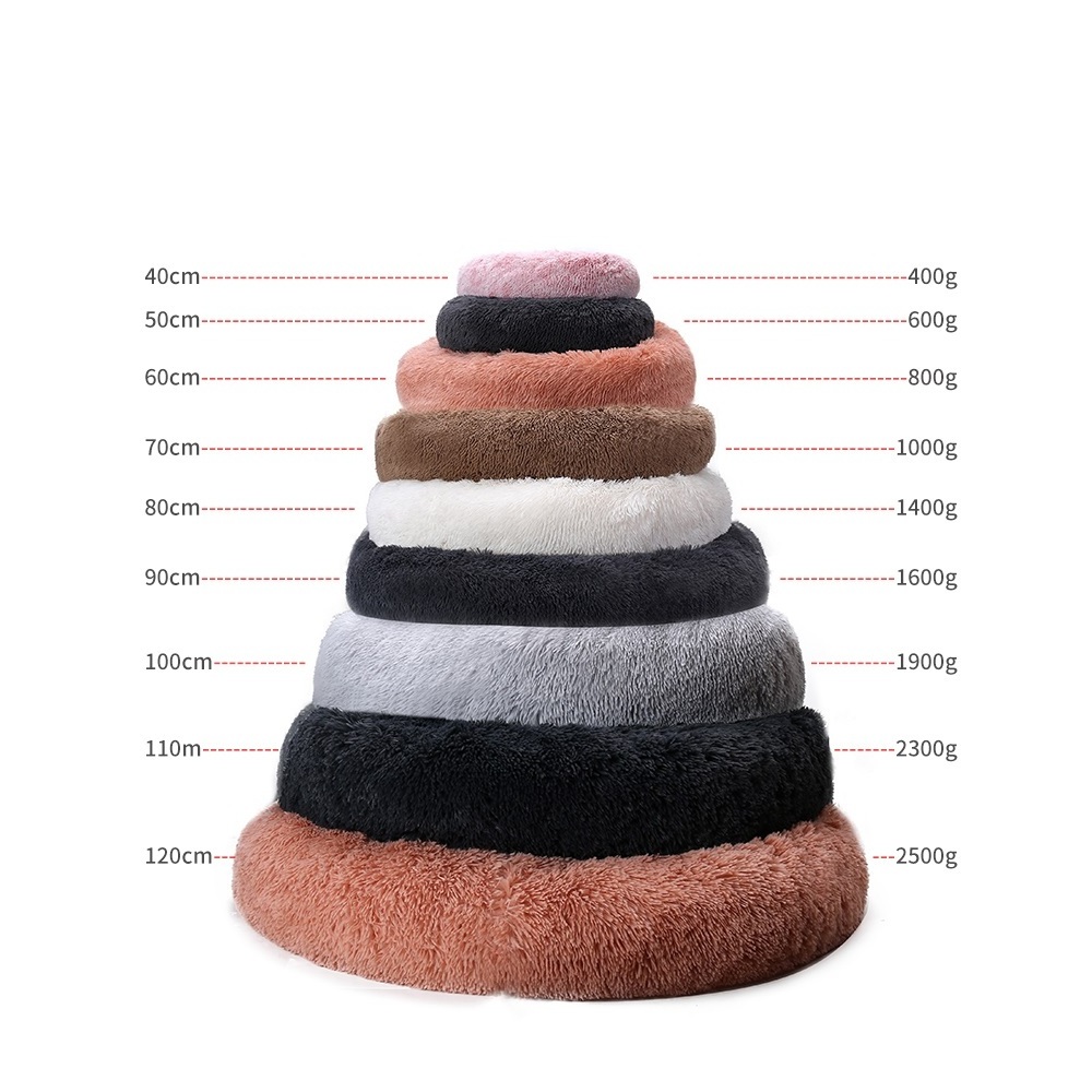 Factory Wholesale Pet Bed Soft Luxury Plush Cozy Bed For Dogs Cats Removable Donut Dog Bed Custom Dog Matress