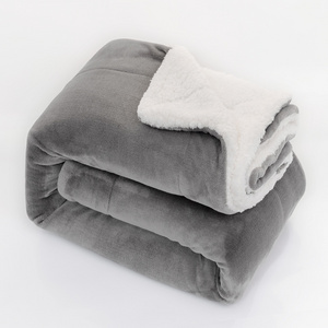 Super Soft Cozy Lamb Wool Blanket Thickened Double Layer Bed Couch Sofa Cover Throw Blanket for All Seasons