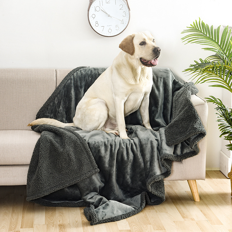 Waterproof Dog Blanket for Bed Couch Sofa Cover for Large Dogs Sherpa Fleece Pet Blanket