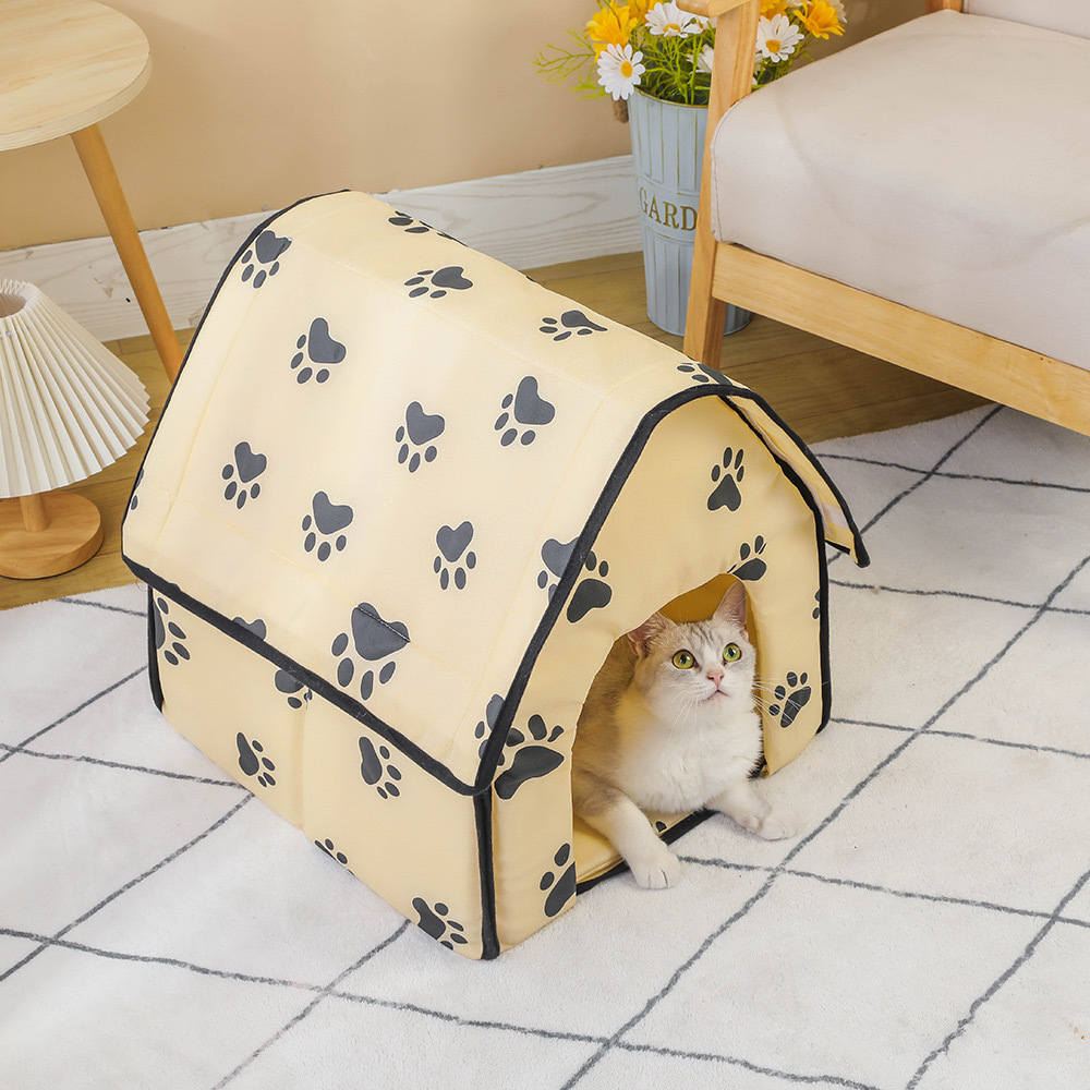 Dog House Indoor Soft Kennel Dog House Bed Warm Cat Nest Puppy Cave for Small Dogs