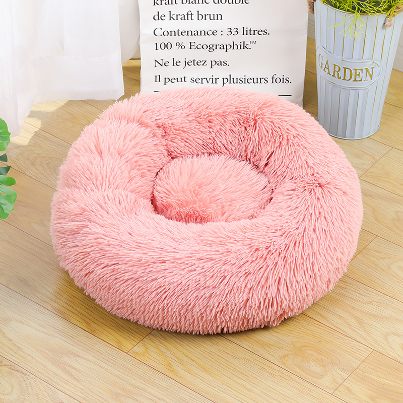 Factory Wholesale Pet Bed Soft Luxury Plush Cozy Bed For Dogs Cats Removable Donut Dog Bed Custom Dog Matress