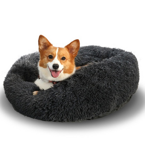 Non Slip Round Dog Bed Waterproof Dog Calming Pet Bed and Cat Bed