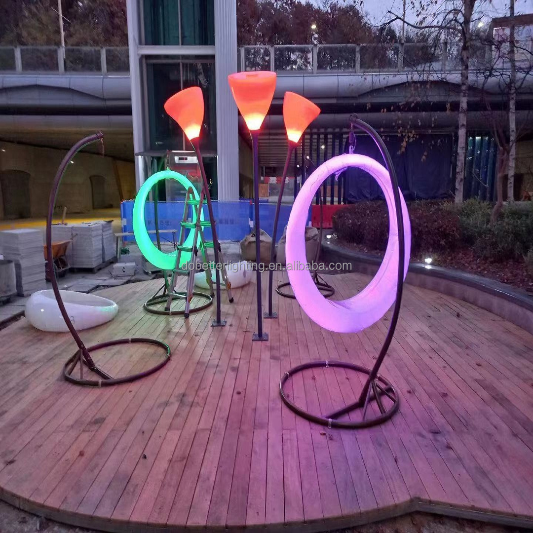 LED Swing glowing lighting swing Outdoor colorful hanging swing chair