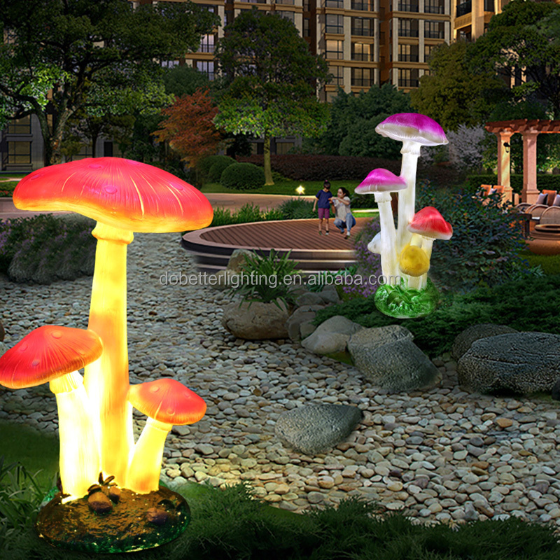 Outdoor Holiday Christmas Street landscape garden Fiberglass mushroom plants Motif Lights for Park/Gardon