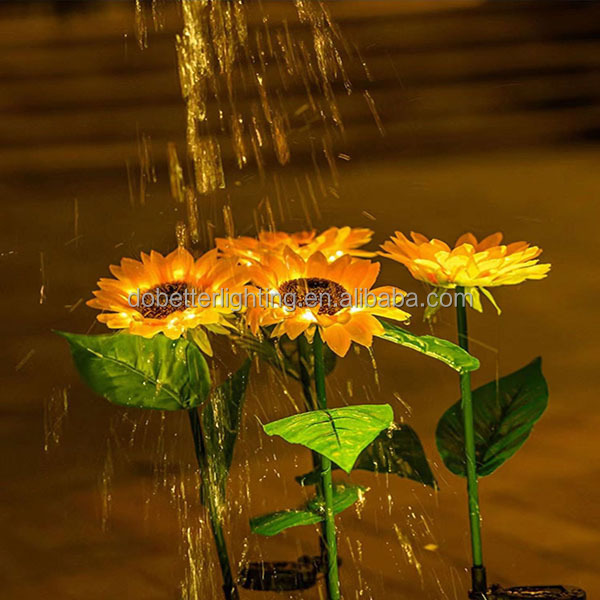 Outdoor Solar Sunflower Lamps Sunflower Stake Lights  indoor outdoor christmas wedding new year lights