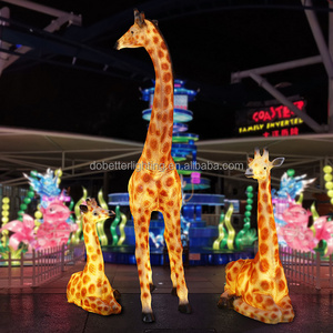 Outdoor Holiday Christmas Street landscape garden Fiberglass giraffe  Animal Motif Lights for Park/Gardon