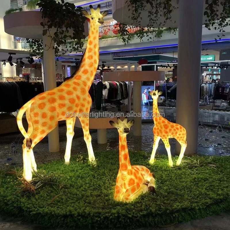 Outdoor Holiday Christmas Street landscape garden Fiberglass giraffe  Animal Motif Lights for Park/Gardon