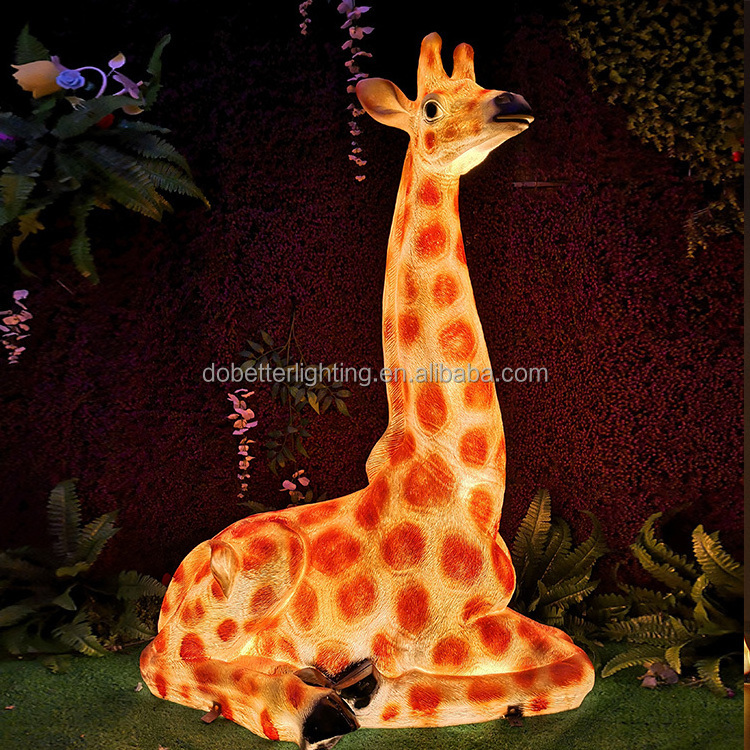 Outdoor Holiday Christmas Street landscape garden Fiberglass giraffe  Animal Motif Lights for Park/Gardon