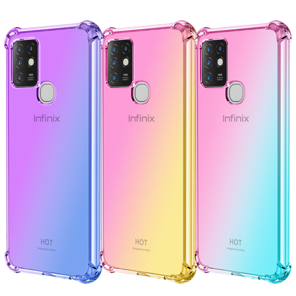 Shockproof Gradient Color Changing Protective Cover Soft TPU Cell Mobile Phone Case for Infinix Note 12 Pro Hot 20 Pro