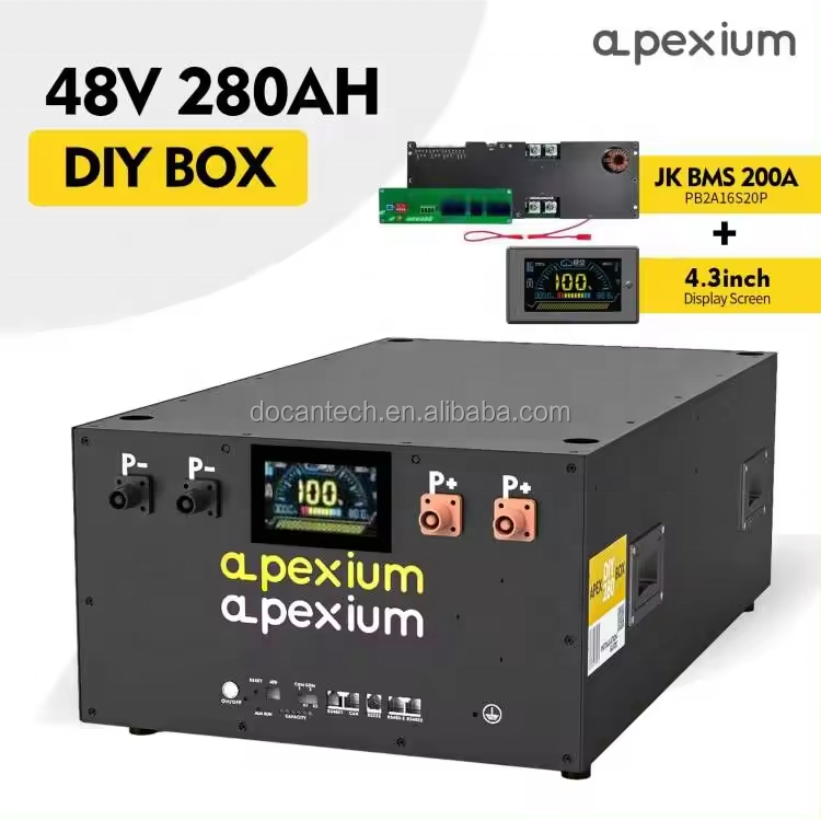 UPDATED JK Apexium Seplos DIY 16S 48V 51.2V Empty Metal Box 280AH 302AH 304AH 15KW Lifepo4 battery cell Stackable Box Metal Case