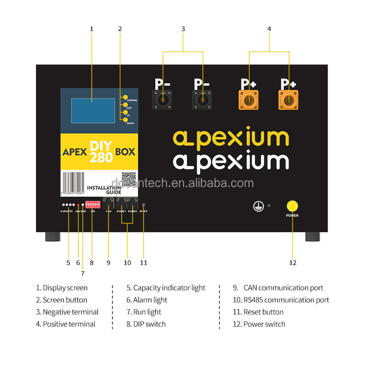 UPDATED JK Apexium Seplos DIY 16S 48V 51.2V Empty Metal Box 280AH 302AH 304AH 15KW Lifepo4 battery cell Stackable Box Metal Case