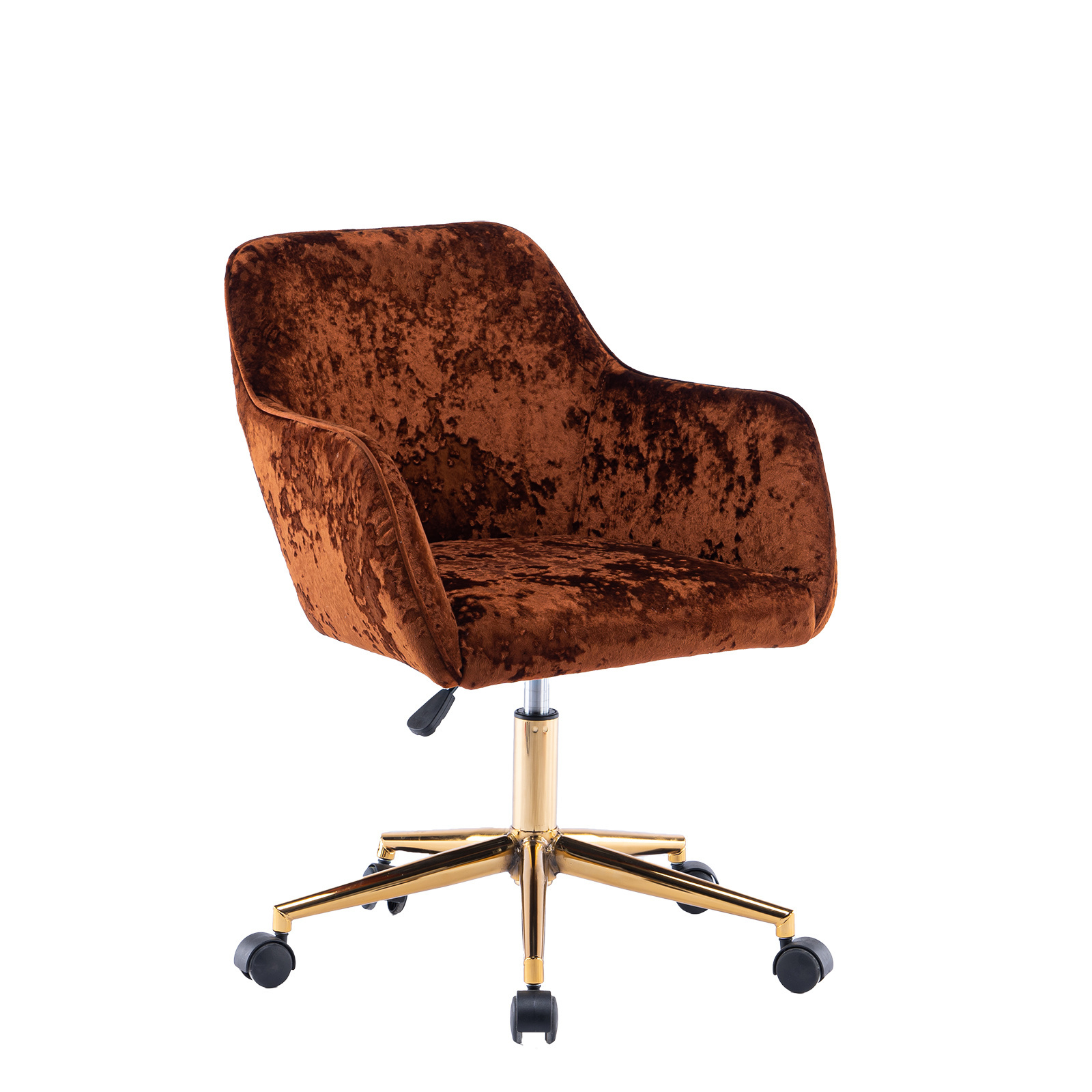 Stock in US! Docarelife Ergonomic Office Chairs Home Fashion Gold Metal Legs Velvet Chair with Wheels