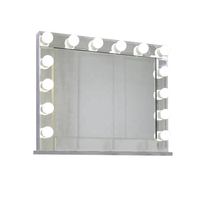 Frameless Hollywood Lighted Makeup Vanity Mirror Light, Makeup Dressing Table Vanity Set Mirrors with 12 pcs led bulb