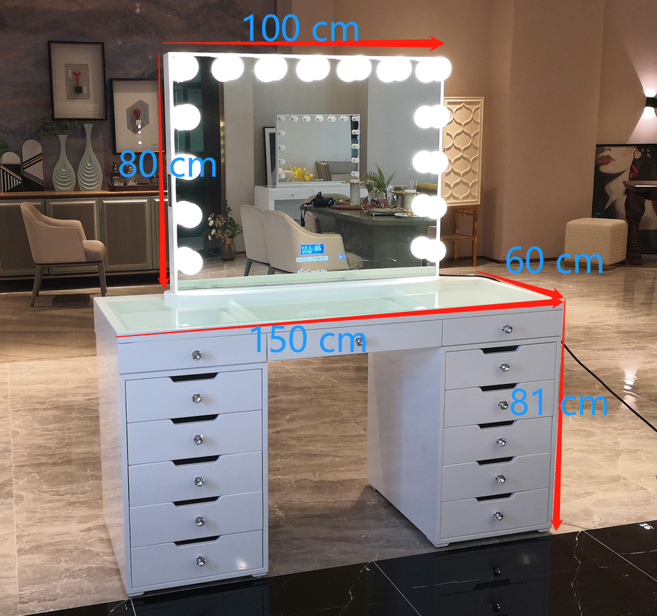 Docarelife Nordic MDF Bedroom Furniture Set HOLLYWOOD Vanity Dressing Table White Wood Modern Panel Wooden Table Tops Accepted