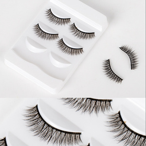 Docarelife False Eyelashes Vegan 3D Mink Lashes Natural Look Fluffy Cat Eye Wispy Lashes 3D Strip Short Volume Fake Eyelashes