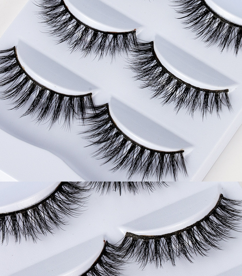 Docarelife False Eyelashes Vegan 3D Mink Lashes Natural Look Fluffy Cat Eye Wispy Lashes 3D Strip Short Volume Fake Eyelashes