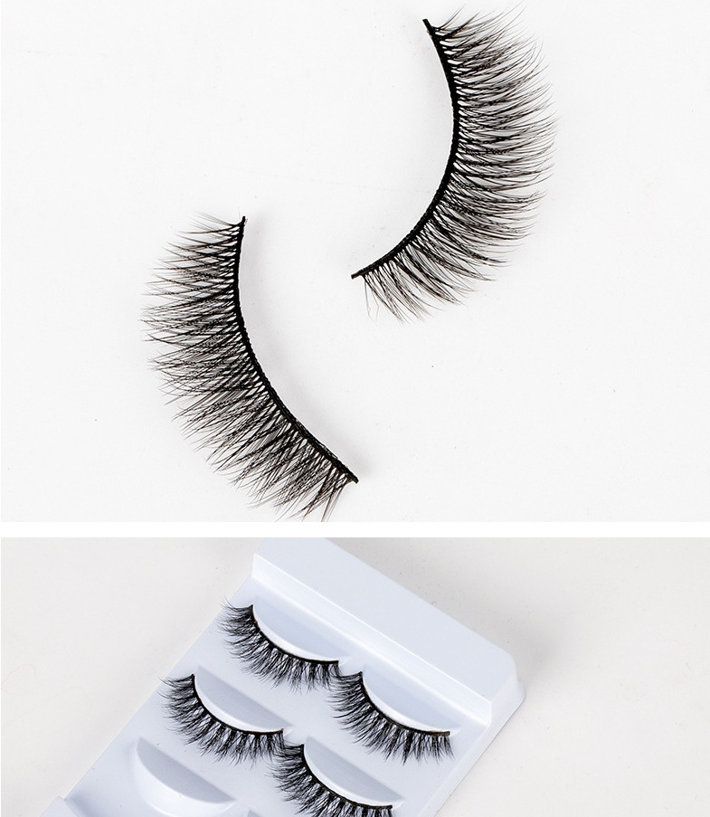 Docarelife False Eyelashes Vegan 3D Mink Lashes Natural Look Fluffy Cat Eye Wispy Lashes 3D Strip Short Volume Fake Eyelashes