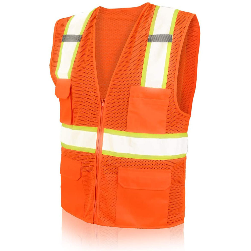 WorkWear Uniforms High Visibility Workwear Safety Vest With Reflective Strips Washable Comfortable Workwear Safety Vest