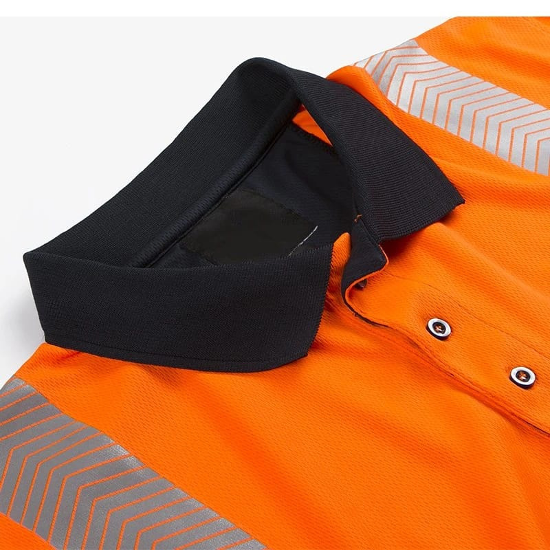 wholesale Safety Short Sleeves Polo Shirt Hi-viz Work Wear t Shirts with Pockets Reflective Construction for Women and Men