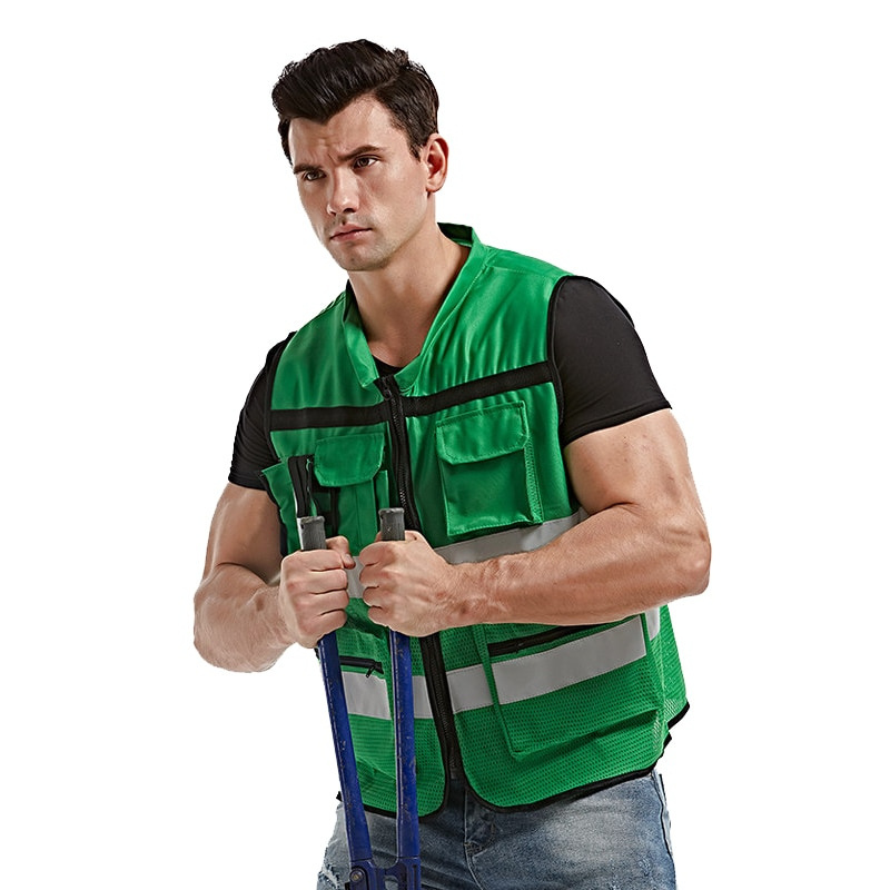 Wholesale Road Visibility Safety Reflection Vest Fluorescent Green Cheap Reflective West Hi Vis Running Safety Worker Vests