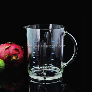 Round 1.5L Big Bottom Blender Glass jar Kitchenaid Mixer Blender Jug Glass Cup Part for Blenders and Juicers