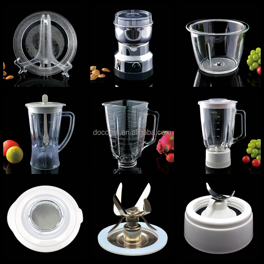 Round 1.5L Big Bottom Blender Glass jar Kitchenaid Mixer Blender Jug Glass Cup Part for Blenders and Juicers