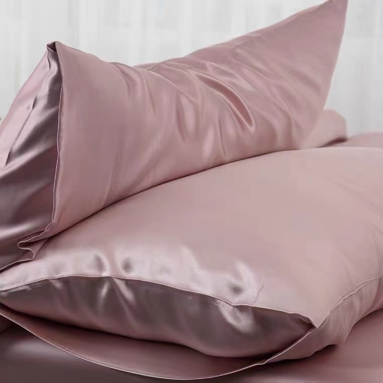 DOCSUN silky pillow case for bedroom solid satin pillow cases luxury queen size 51*76cm zipper anti dust mite satin pillow case